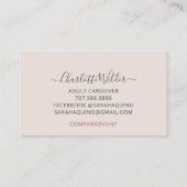 Krankenpfleger Hand Dragezeichnete Blumenkarte Visitenkarte (Rückseite)