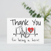 Krankenpfleger Herz Stethoskop Krankenpflege Dankeskarte (Stehend Vorderseite)