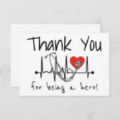 Krankenpfleger Herz Stethoskop Krankenpflege Dankeskarte (Vorne/Hinten)