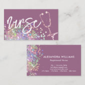 Krankenpfleger Holografischer Glitzer Medizinische Visitenkarte (Vorne/Hinten)