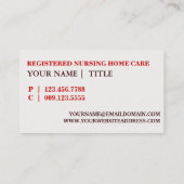 Krankenpfleger Krankenpflege Zuhause Care Krankenv Visitenkarte (Rückseite)