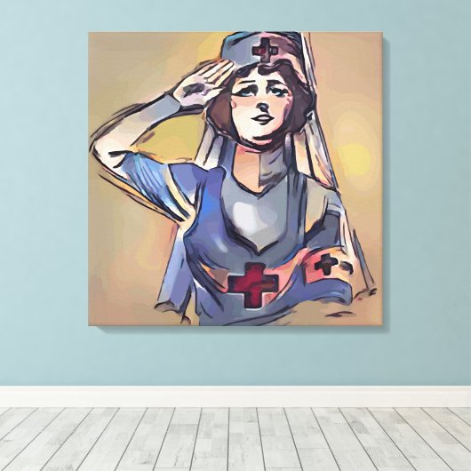 Krankenpfleger Leinwanddruck (Insitu (Holzboden))