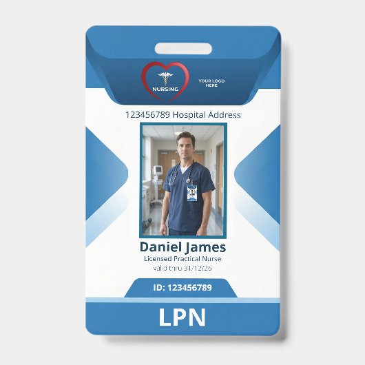 Krankenpfleger Logo Krankenhauses Logo Ausweis (Vorderseite)