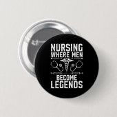 Krankenpfleger männliche Krankenpfleger Student Ma Button (Vorne & Hinten)