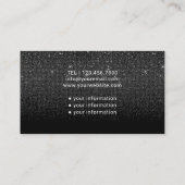 Krankenpfleger Medizin Moderner Schwarzer Glitzer Visitenkarte (Rückseite)