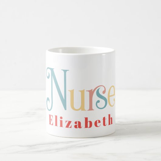 Krankenpfleger Medizinisches Monogramm Beruflich Kaffeetasse (Mittel)