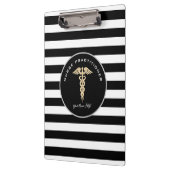 Krankenpfleger Medizinisches Monogramm Schwarz-wei Klemmbrett (Links)