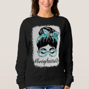 Krankenpfleger Messy Bun gebleicht Weltgesundheit Sweatshirt