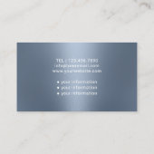 Krankenpfleger Moderne, blaue Metallic Medizin Visitenkarte (Rückseite)