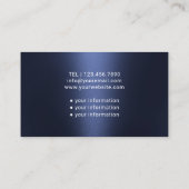 Krankenpfleger Moderne Marine Blue Metallic Medica Visitenkarte (Rückseite)