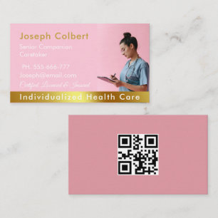 Krankenpfleger Moderne Rose Gold Medical QR Code Visitenkarte