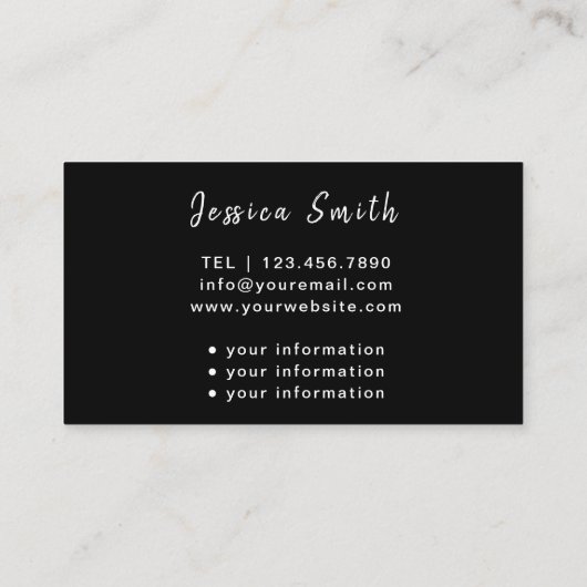 Krankenpfleger Moderne schwarze und goldene medizi Visitenkarte (Rückseite)