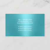 Krankenpfleger Moderne türkisfarbene medizinische Visitenkarte (Rückseite)