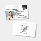 Krankenpfleger NP Foto ID Hospital Logo Ausweis (Vorder- & Rückseite)