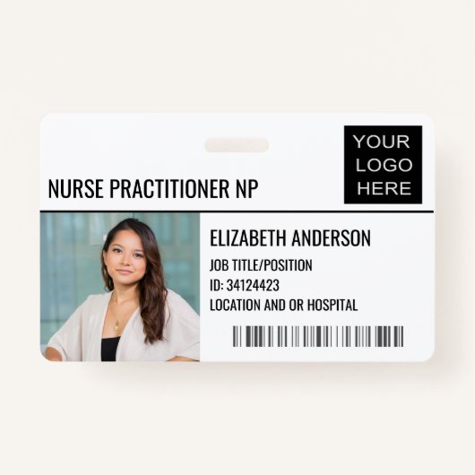 Krankenpfleger NP Foto ID Hospital Logo Ausweis (Vorderseite)