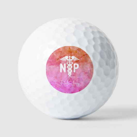 Krankenpfleger NP Pink Medical Personalisiert Golfball (Vorderseite)