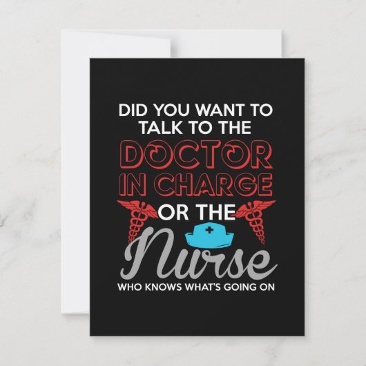 Krankenpfleger oder Krankenschwester Mitteilungskarte (Vorderseite)