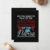 Krankenpfleger oder Krankenschwester Mitteilungskarte (Vorderseite/Rückseite Beispiel)