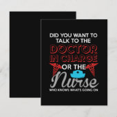 Krankenpfleger oder Krankenschwester Mitteilungskarte (Vorne/Hinten)