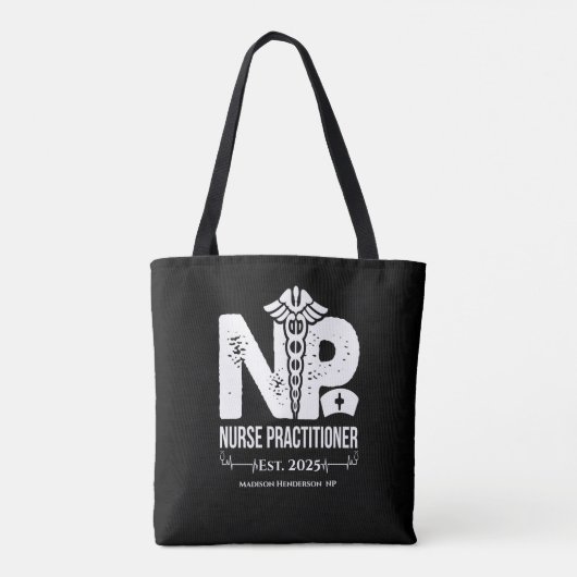Krankenpfleger Personalisiert Schwarz-weiß Tasche (Rückseite)