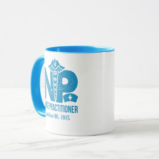 Krankenpfleger Personalisierter Blaukaffee Tasse (Vorderseite Links)