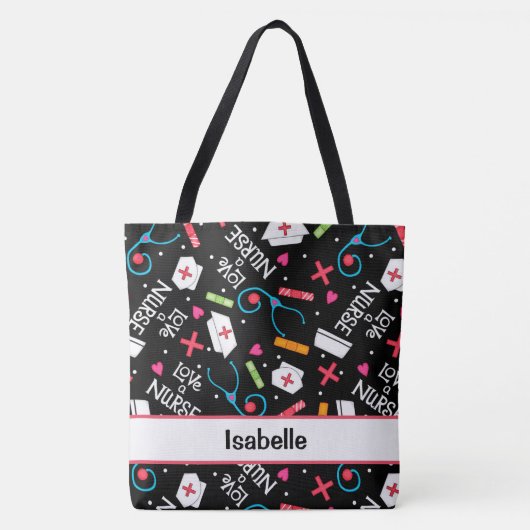 Krankenpfleger Personalisierter schwarzer Student Tasche (Vorderseite)