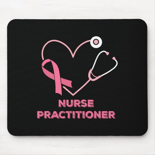 Krankenpfleger Pink Heart Stethoscope Breast C Mousepad (Vorne)