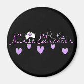 Krankenpfleger Pink Herzdesign Magnet (Vorne)