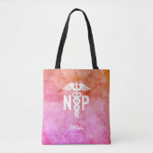 Krankenpfleger Pink Orange Script Personalisiert Tasche (Vorderseite)