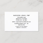 Krankenpfleger Pink Orange Wasserfarbe Visitenkarte (Rückseite)