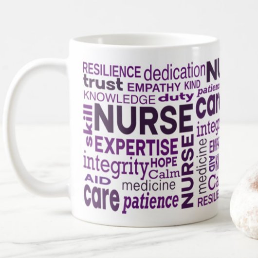 Krankenpfleger schätzen violette Typografie-Schätz Kaffeetasse