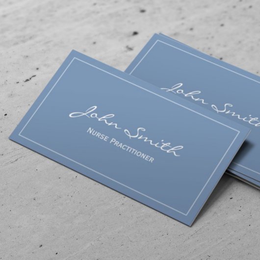 Krankenpfleger Schlicht Blue Visitenkarte