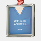 Krankenpfleger Scrubs Christmas Blue Premium 2 Ornament Aus Metall (Links)