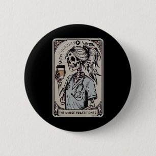 Krankenpfleger Tarot Card Skelett Halloween W Button