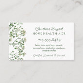 Krankenpfleger Zuhause Health Aide Business Card Visitenkarte (Vorderseite)