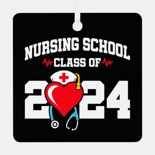 Krankenpflegerakademie 2024 Abschluss für Krankenp Ornament Aus Metall (Vorderseite)