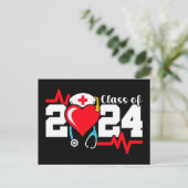 Krankenpflegerakademie 2024 Abschluss für Krankenp Postkarte (Stehend Vorderseite)