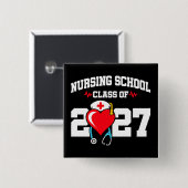Krankenpflegerakademie 2027 Abschluss Nurse Button (Vorne & Hinten)