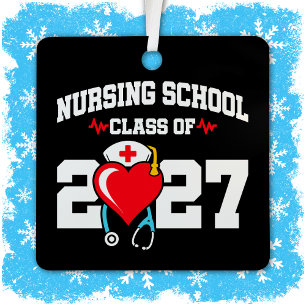 Krankenpflegerakademie 2027 Abschluss Nurse Ornament Aus Metall