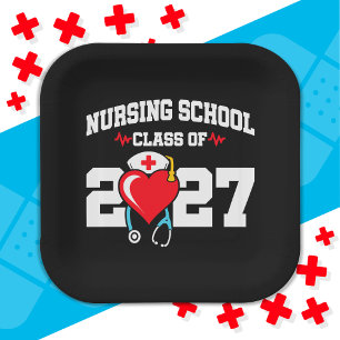 Krankenpflegerakademie 2027 Abschluss Nurse Pappteller