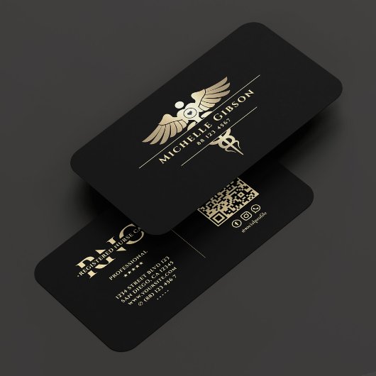 Krankenpflegerarzt Caduceus Elegantes Schwarzes Go Visitenkarte