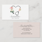 Krankenpflegerin floral Stethoscope Business Card Visitenkarte (Vorne/Hinten)