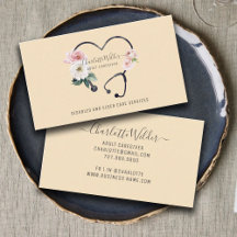 Krankenpflegerin floral Stethoscope Business Card