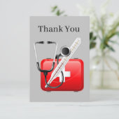 Krankenpflegerin oder Arzt fügen Text hinzu Dankeskarte (Stehend Vorderseite)