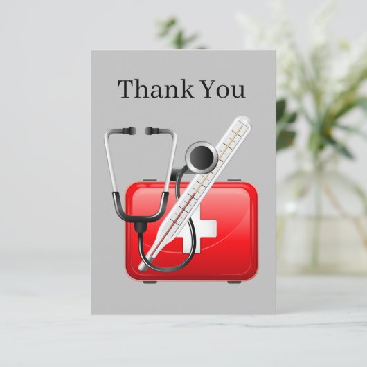 Krankenpflegerin oder Arzt fügen Text hinzu Dankeskarte (Stehend Vorderseite)