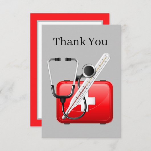 Krankenpflegerin oder Arzt fügen Text hinzu Dankeskarte (Vorne/Hinten)