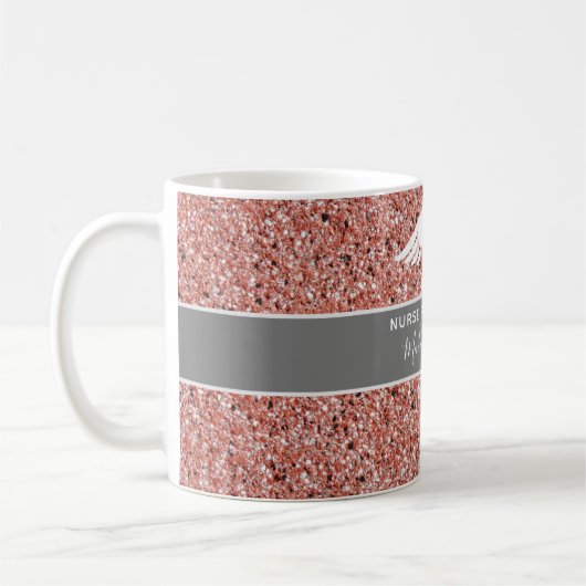 Krankenpflegerin Pink Rose Gold Personalisiert Kaffeetasse (Links)