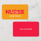 Krankenpflegerin Visitenkarte (Vorne/Hinten)