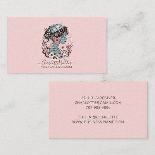 Krankenpflegerin Visitenkarte (Vorne/Hinten)