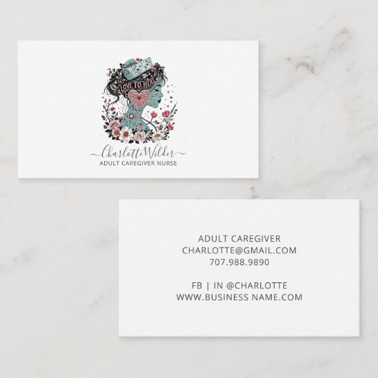 Krankenpflegerin Visitenkarte (Vorne/Hinten)